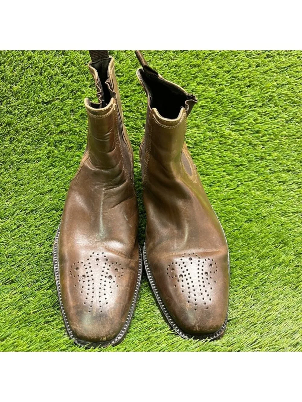 Cole Haan Mens Size 9.5 Brown Classic Outdoor Leather Pull On Chelsea Boots